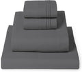 Mellanni Twin XL Sheet Set - 4-Piece Iconic Collection Bedding, (Including 2 Pillowcases), 16-Inch Deep Pocket, Easy Care, Extra Soft, Cooling Sheets, Brushed Microfiber - Gray