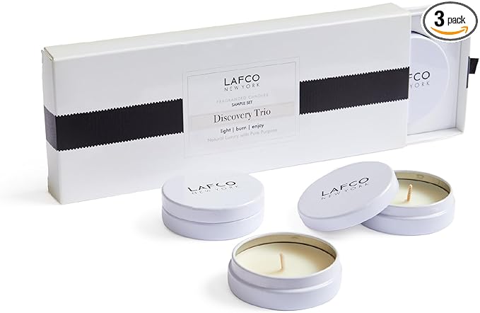 Discovery Trio Founder’s Picks: Big Sky, White Grapefruit & Marine - 3 Fragranced Candle Sample Tins - 4-Hour Burn Time Each - Made in The USA
