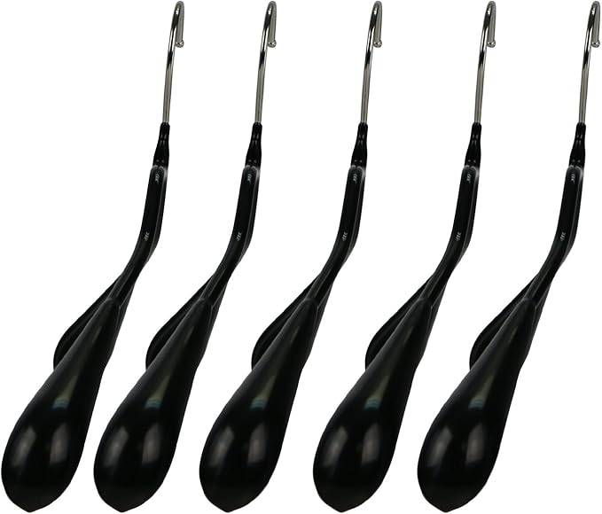 Mawa by Reston Lloyd BodyForm Series Non-Slip Space-Saving Clothes Hanger for Jackets, Suits and Coats, 16-1/2", Style 42/L, Black, Set of 2
