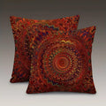 Decorative Linen Throw Pillow Covers, Mandala Pattern by Unknown