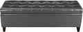 Joveco Storage Ottoman Bench, Tufted Leather 51 Inch Storage Bench for End of Bed Bedroom Living Room (51”, Dark Gray)