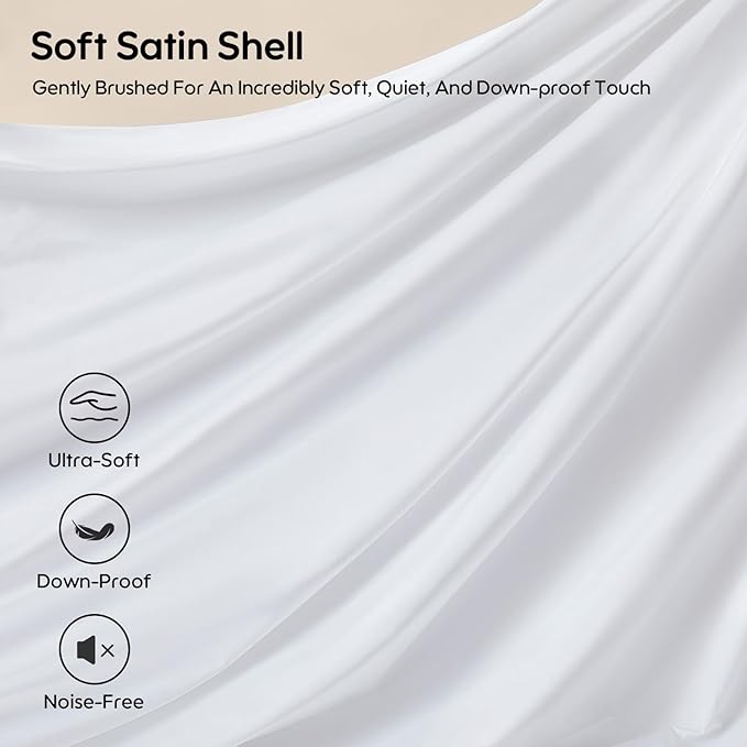 Goose Feather Down Fiber King Pillows 2 Pack, Luxury 3-Chamber Pillows with Soft & Down-Proof Cover, Fluffy Plush Hotel Collection Bed Pillows for Side, Back & Stomach Sleepers, 20"x36"
