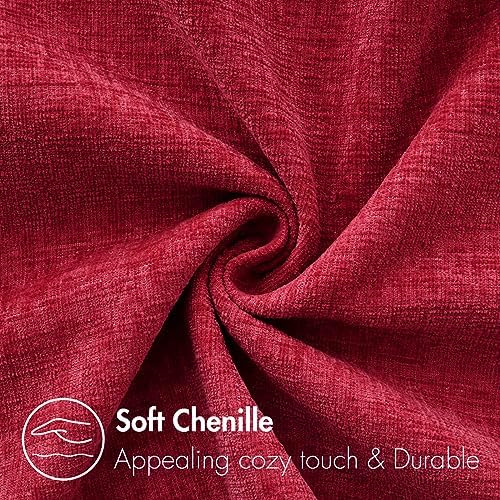 MIULEE Soft Chenille Throw Pillow Covers Red 20x20 Inch Pack of 2 - Image 2