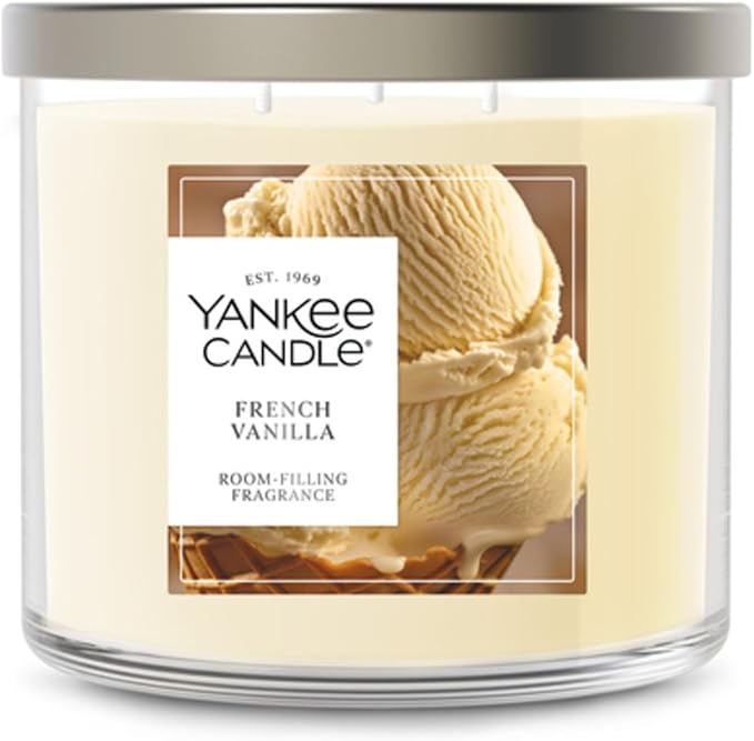 Yankee Candle French Vanilla, Fall Scented Candle, 14.5oz 3-Wick Candle Jar with up to 40 Hours Burn Time, Giftable