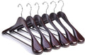 Nature Smile Luxury Mahogany Wooden Suit Hangers - 12 Pack - Wood Coat Hangers,Jacket Outerwear Shirt Hangers with Extra-Wide Shoulder, 360 Degree Swivel Hooks & Anti-Slip Bar with Screw