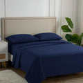 Carressa Linen 100% Egyptian Cotton Queen Sheet Set - 600 Thread Count Egyptian Cotton Queen Sheets Set (4 PC, Indigo), Ultra Soft, Cooling, 16" Deep Pocket Sateen Weave Luxury Hotel Bed Sheet