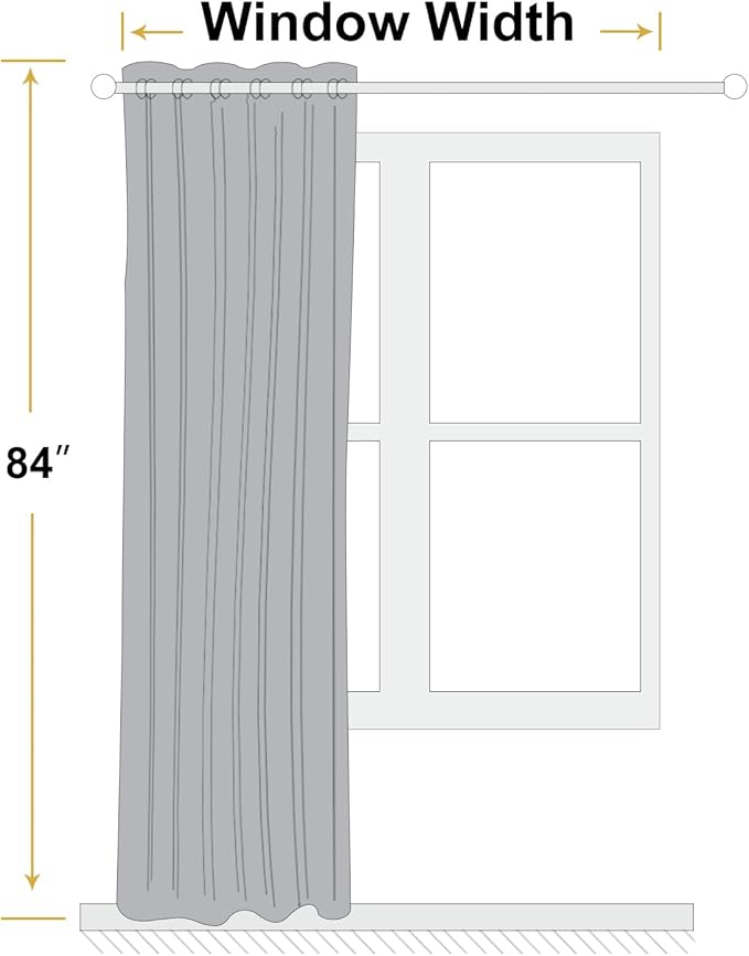 ChrisDowa 100% Blackout Mustard Yellow Solid Curtains 84 Inches Long 2 Panels for Bedroom Living Room,Farmhouse Room Darkening Thermal Insulated Soundproof Grommet Top Window Treatment Drapes,52x84