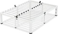12 Inch White Queen Bed Frame, 3500Lbs Heavy Duty Metal Platform with Round Corner Legs Mattress Slide Stopper, Steel Slat Support No Box Spring Needed, Noise Free, Non-Slip, Easy Assembly