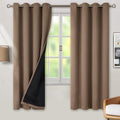 BGment Thermal Insulated 100% Blackout Curtains for Bedroom with Black Liner, Double Layer Full Room Darkening Noise Reducing Grommet Curtain (52 x 72 Inch, Taupe, 2 Panels)