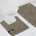 GORILLA GRIP Bathroom Rug Sets, Soft Chenille 2 Piece Area Rugs Set, Toilet Base Mat and 30x20 Carpet, Absorbent Microfiber Washable Mats Dry Quickly, Home Décor and Bath Room Accessories, Latte