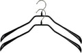 Mawa by Reston Lloyd BodyForm Series Non-Slip Space-Saving Clothes Hanger for Jackets, Suits and Coats, 16-1/2", Style 42/L, Black, Set of 2