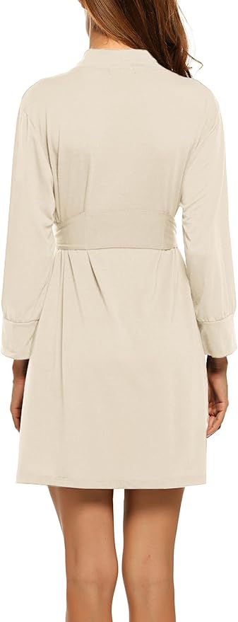 HOTOUCH Womens Robe Lightweight Short Knit Bathrobe Soft Ladies Sleepwear with Pockets