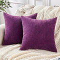 GAWAMAY Purple Chenille Throw Pillow Covers 20x20 Set of 2 by GAWAMAY