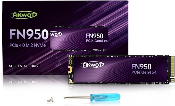 FN950 2TB NVMe SSD M.2 2280 PCIe Gen4x4, Up to 4800MB/s, Internal Solid State Drive, Configure SLC Cache, Storage and Memory Expansion for PS5 Laptop Desktop