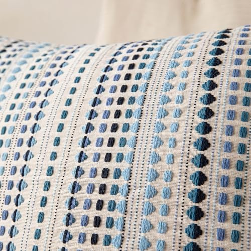 Boho Long Lumbar Body Decorative Throw Pillow Covers 14x36 Inch Pack of 1 Blue - Image 3