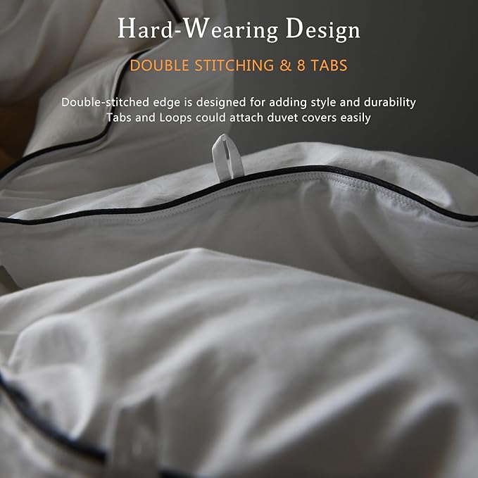 Luxury White Down Fiber Comforter Queen Size - Down Fiber Duvet Core for All Seasons - Duvet Insert Queen Hotel Collection - Soft and Medium Warmth Comforters,Queen (90 X 90”)