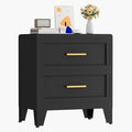 Metal Dresser for Bedroom, Small Dresser with Drawers, 2 Dressers & Chests of Drawers with Curved Corner, Storage Cabinet for Nightstand, Living Room, Hallway, Entryway (Black, 24" W)
