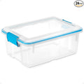 Sterilite 24-Pack Gasket Box, Weather-Resistant Storage Bins with Latching Lids, 12 Quart - Heavy-Duty Organizing Containers for Closet, Bathroom, and Office