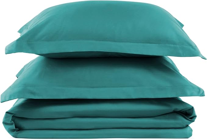 PeachSkinSheets 1500tc Level of Softness Soft Cooling Duvet Cover Set | King/Cali King Size - The Real Teal