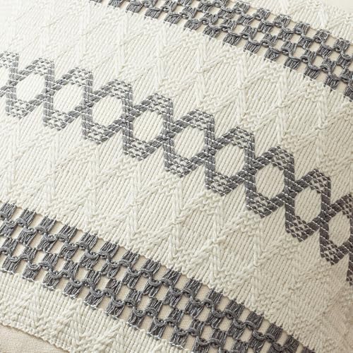 MIULEE Set of 2 Gray Boho Decorative Pillow Covers 20x20 Inch - Image 4