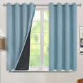 BGment Short 100% Blackout Curtains for Bedroom, Thermal Insulated Lined Energy Efficiency Noise Reducing Grommet Curtains 45 Inch Length for Small Window 2 Panels Each 52 Inch Wide, Greyish Blue