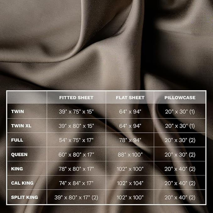 LUXOME Luxury Sheet Set | 100% Viscose from Bamboo | King Size - Truffle | Deep Pockets | 4-Piece Set (Fitted, Flat, 2 Pillowcases)