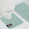 GORILLA GRIP Bathroom Rug Sets, Soft Chenille 2 Piece Area Rugs Set, Toilet Base Mat and 30x20 Carpet, Absorbent Microfiber Washable Mats Dry Quickly, Home Décor and Bath Room Accessories, Seablue