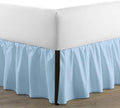 SKY BEDDINGS - Full Size Ruffled Bed Skirt with Split Corners - 14 Inch Drop Dust Ruffle Bed Skirt with Platform Three Sided Coverage - 100% Microfiber, Light Blue