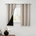 BGment Short 100% Blackout Curtains for Bedroom, Thermal Insulated Energy Efficiency Noise Reducing Grommet Curtains 45 Inch Length with Liner for Small Window 2 Panels Each 42 Inch Wide, Cashmere