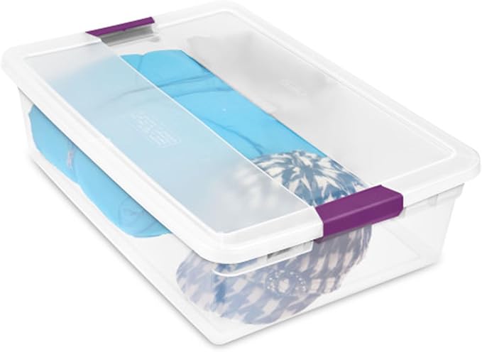 Sterilite 24-Pack 32 Quart ClearView Latch Box, Stackable Organizer Bins with Latching Lids - Clear Plastic Organization Containers for Closet, Bedroom, Shelving Units and Everyday Home Storage