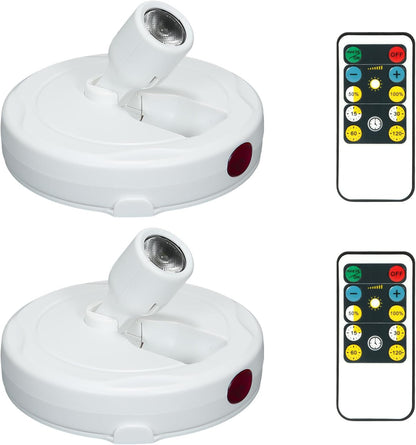 Cordless Spotlight Battery Powered, LED Accent Lighting with Remote and Timer, Display Puck Lights, Stick Uplight for Tree Portrait Gallery Picture Dartboard Painting Art Photo Plant