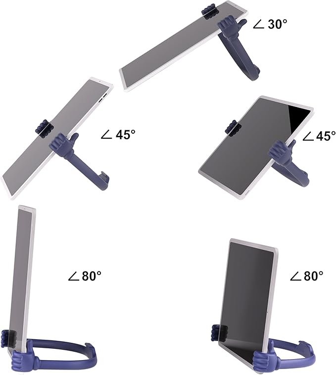Honsky Thumbs Up 2 Pack Tablet Stands, Compatible with iPad, Samsung Galaxy, iPhone Pro Max, Universal Cute, Blue/Purple