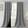 H.VERSAILTEX 100% Blackout Curtains for Bedroom Thermal Insulated Blackout Curtains for Living Room 108 Inches Long Rod Pocket Curtains with Black Liner 2 Panels Set, Dove Gray