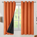 BGment Thermal Insulated 100% Blackout Curtains 63 Inch Length 2 Panels, Total Light Blocking Curtains for Bedroom, Grommet Window Drapes with Thick Black Liner, 52 Inch Wide Each Panel, Burnt Orange