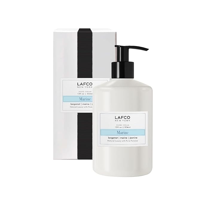 LAFCO New York Hand Cream, Marine - 12 oz - Restores & Repairs Skin - All Skin Types - Hypoallergenic, Synthetic Free & Cruelty Free - Made in Italy