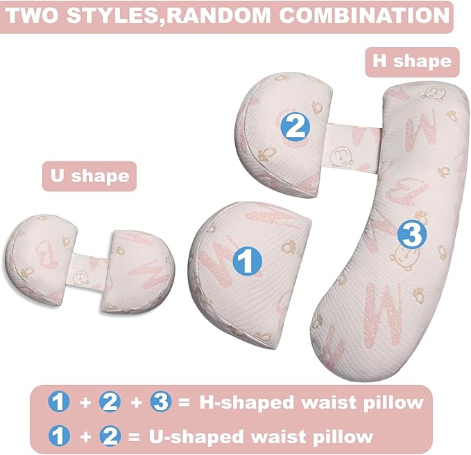 Pregnancy Pillow, Maternity Pillow for Pregnant Women, Full Body Pillow for Pregnant Women Sleeping, Support for Back, Belly, Legs, HIPS