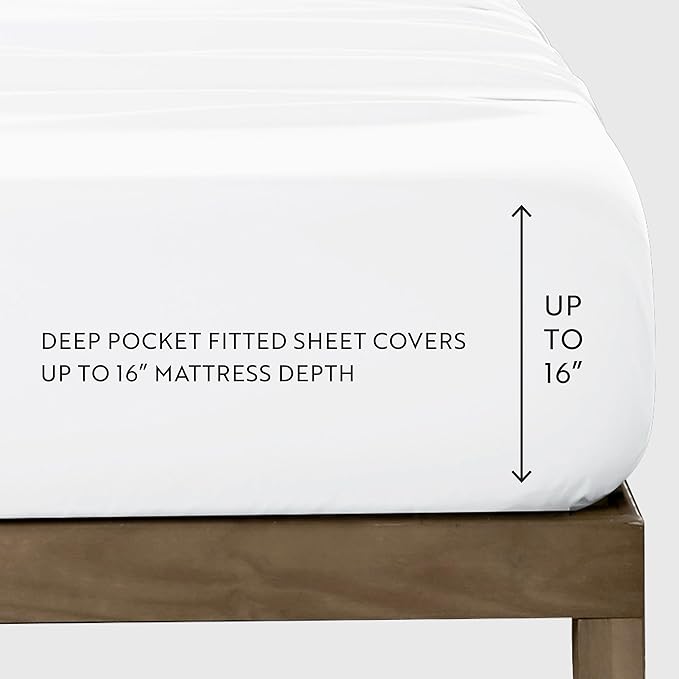 Linen Market Double-Brushed Microfiber Twin XL Sheet Set 3 Piece – Oeko-TEX Certified Ultra Soft & Wrinkle-Free - 16" Deep Pocket Sheets - Easy Care Twin XL Size - Ivory