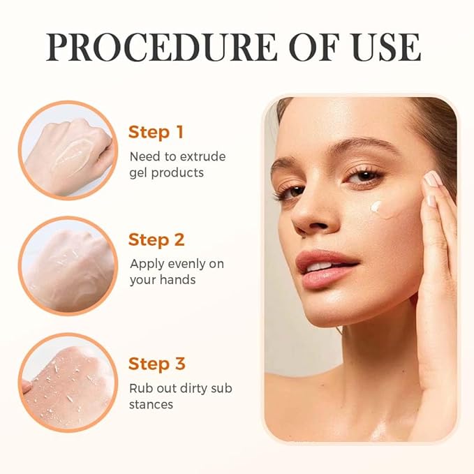 Orange Exfoliating Gel for Face & Body, 2026 Exfoliating Cleansing Gel Scrub, Orange Enzymes Exfoliatings Gels, Deep Clean Pores, Remove Blackheads & Moisturize Skin, All Types Skin (1pcs, 3.38 Fl Oz)