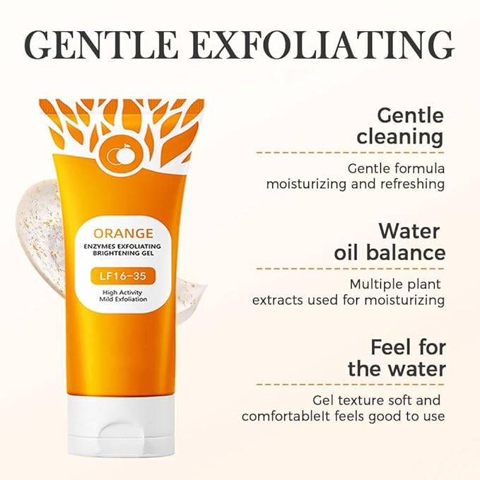 Orange Exfoliating Gel for Face and Body, 2026 New Deep Pore Orange Peeling Scrub, Exfoliating Cleansing Gel Scrub, Deep Clean Pores, Remove Blackheads Moisturize Cleansing (1Pcs, 3.38 Fl Oz)