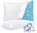 NTCOCO Cooling Bed Pillows for Sleeping Shredded Memory Foam Adjustable Gel for Side Stomach Back Sleepers Washable Removable Cover Standard Size Pack of 2