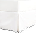 HIG Off-White Chic Full Bed Skirt - Easy Fit Scallop Edge Pleated Bedskirts, 14 Inch Drop Anti-Slip Dust Ruffle, Thick Fabric for Enhanced Privacy, Pre-Washed for Long-Lasting Use(N60022)