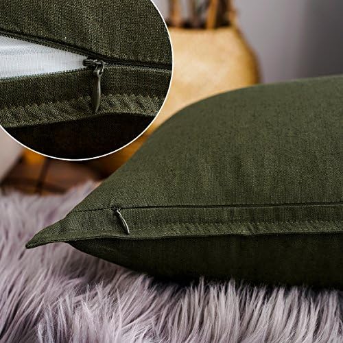 Jeanerlor Pack of 2 24 x 24 Inch Cotton Linen Soft Soild Decorative Square - Image 4