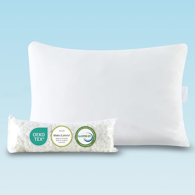 Sijo FlexCool Shredded Memory Foam Pillow - Adjustable Bed Pillow Last Cooling Surface - Good Housekeeping 2025 Bedding Award Winner - CertiPUR-US - Medium Firm for Back, Side, Stomach Sleepers (King)