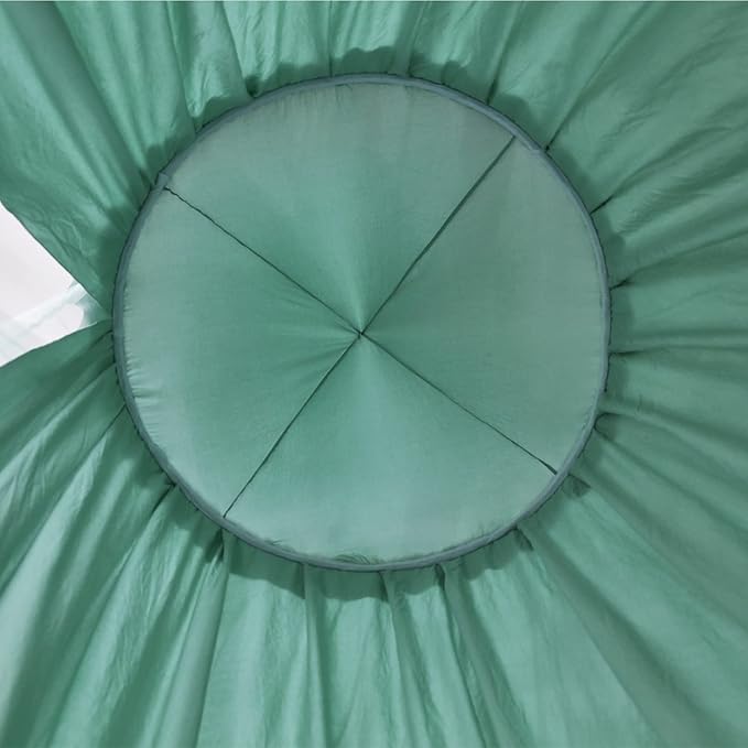 Kertnic 31.5inch Large Dome Bed Canopy for Girls, Double Layer Dreamy Ruffle Princess Canopy, Bedroom Hanging Tent Kids Reading Nook Canopies,Full Queen Bed Canopy Curtain (Green)