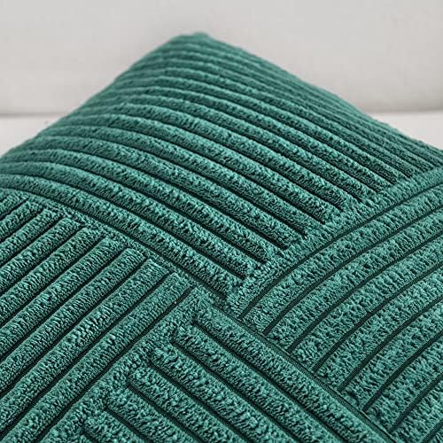 Fancy Homi 2 Packs Teal Samll Decorative Throw Pillow Covers 12x12 Inch - Image 3