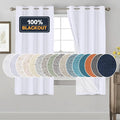 PrinceDeco 100% Blackout Curtains 2 Panels Set Thermal Insulated Full Light Blocking Drapes Window Curtain Panels for Bedroom Living Room Grommet Black Out Cute Curtains,52" W x 63" L, Pearl White