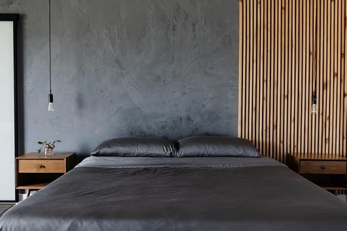 Cozy Earth Luxury Bed Sheet Set - 100% Viscose from Bamboo Fabric, Ultra-Soft & Breathable, Fits Regular & Deep Pocket Mattresses up to 20" - 4 Pieces King Sheet Set Charcoal Grey