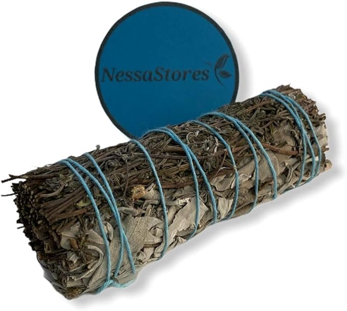 NESSASTORES - White Sage + Thyme Smudge Incense 4" Bundle #JC-180 (12 pcs)