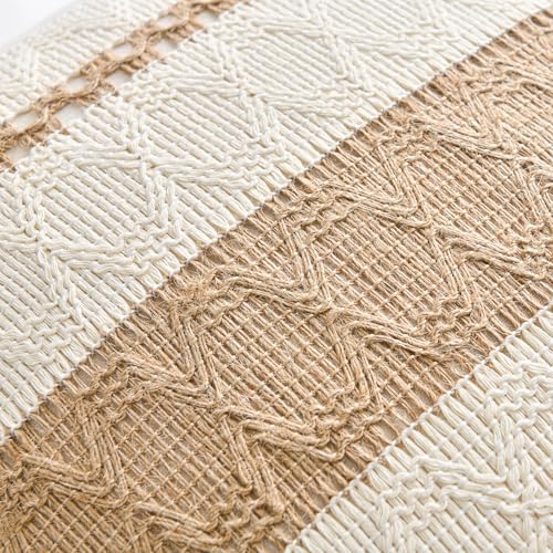 Fancy Homi Set of 2 Boho Neutral Big Decorative Throw Pillow Cover 24x24 Inch - Image 4