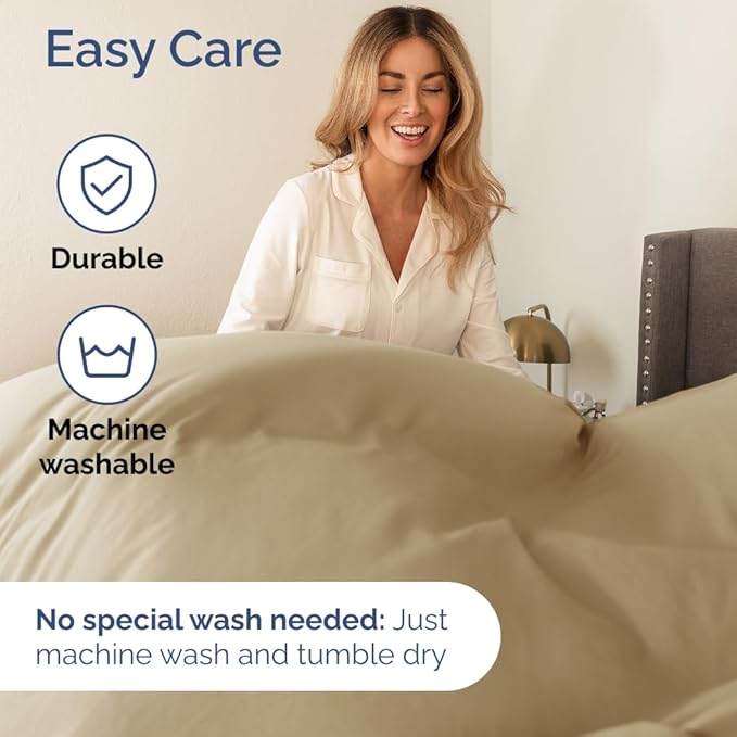Twin XL Size 3 Piece Sheet Set - Comfy Breathable & Cooling Bed Sheets Set - Hotel Luxury Bedding for Women, Men, Kids, Teens, Boys & Girls - Deep Pockets, Ultra-Soft, Wrinkle Free - Oeko-Tex - Beige